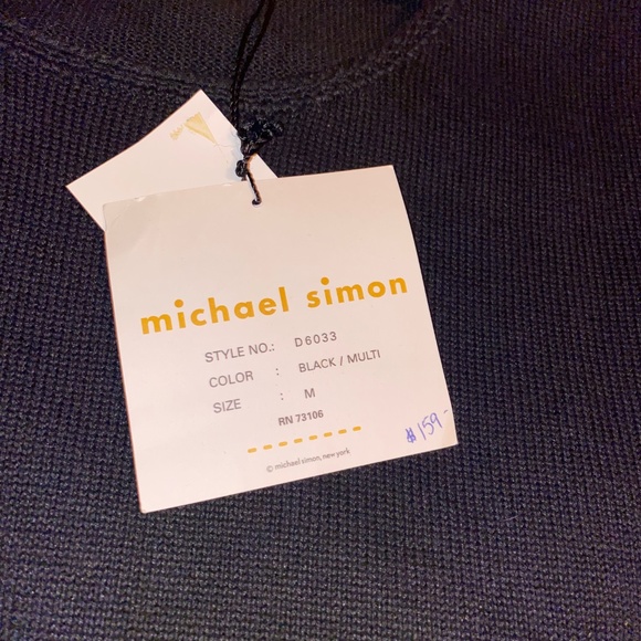 Vintage Michael Simon Black Sweater Dress Dogs Size Medium NWT - Picture 8 of 8